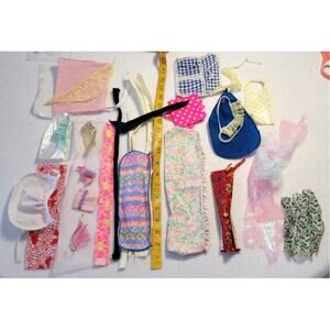 Barbie 1:6 Scale 12" Doll Accessories Lot Aprons Wraps Misc Fabric Materials
